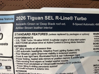 2026 Volkswagen Tiguan SEL R-Line Turbo