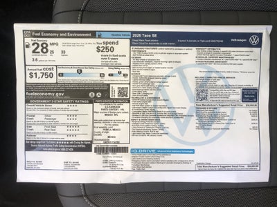 2026 Volkswagen Taos SE w/panoramic sunroof