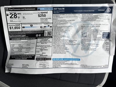 2027 Volkswagen Taos SE w/panoramic sunroof