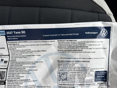 2027 Volkswagen Taos SE w/panoramic sunroof