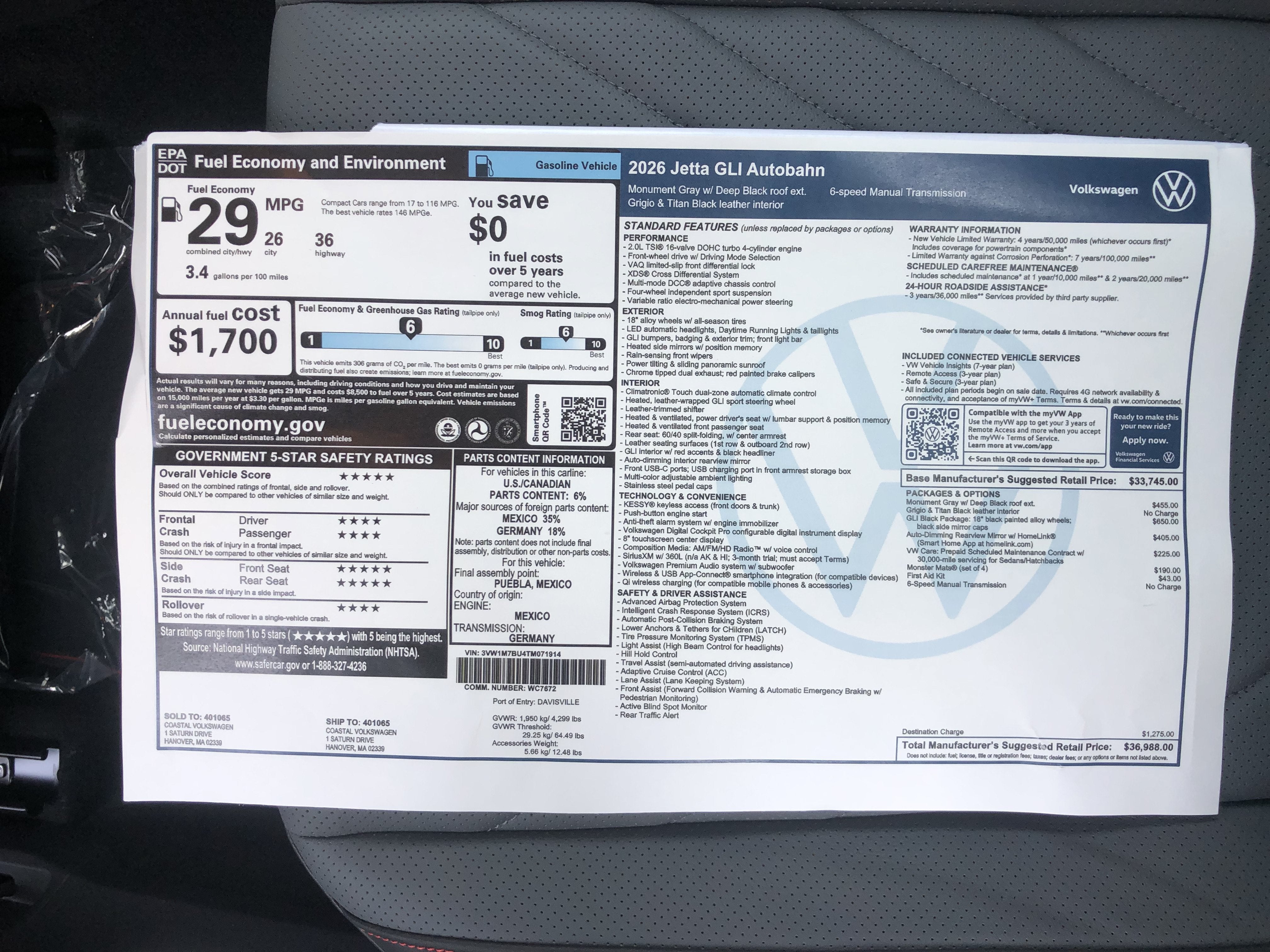 2026 Volkswagen Jetta GLI Autobahn