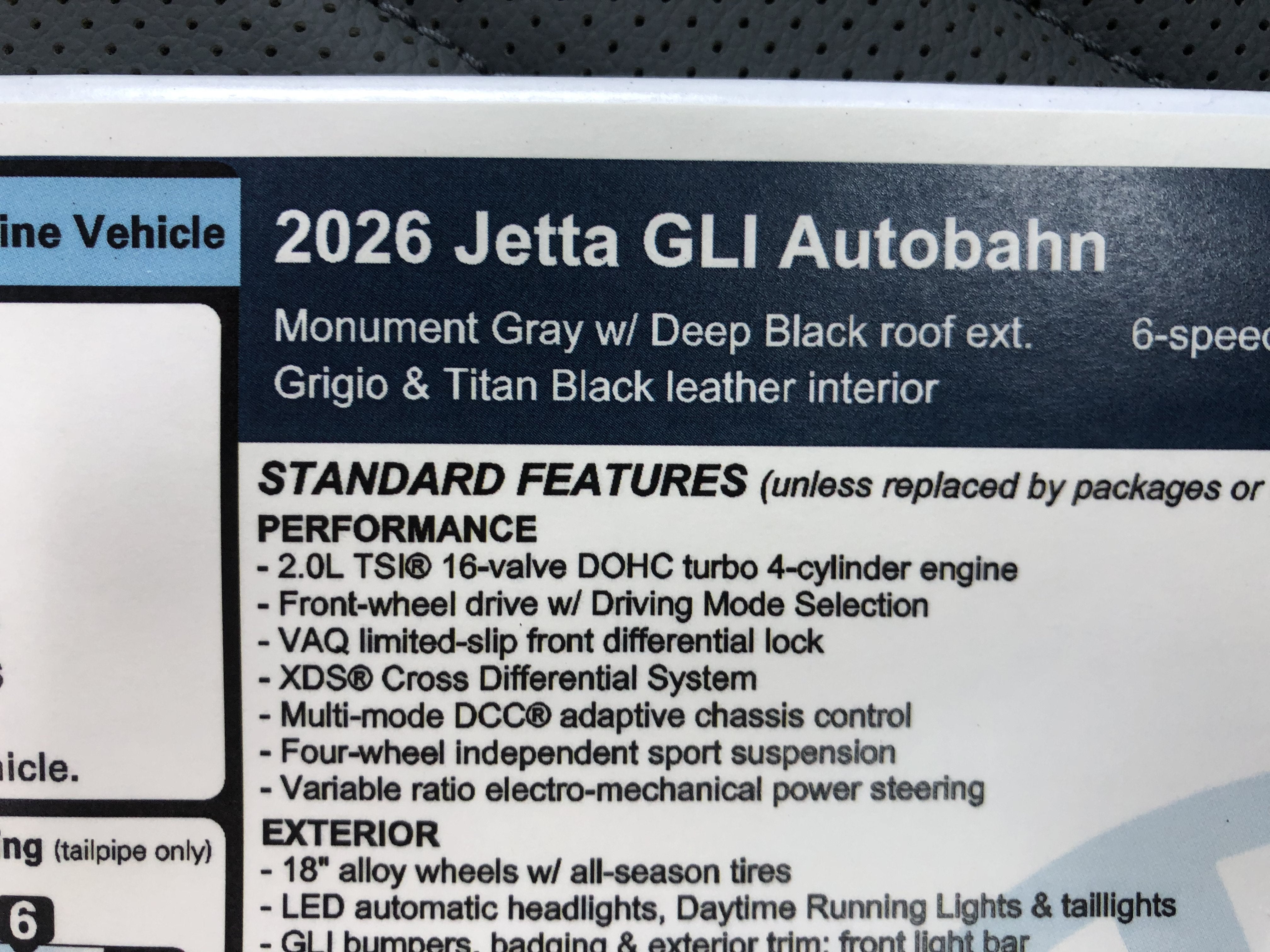 2026 Volkswagen Jetta GLI Autobahn