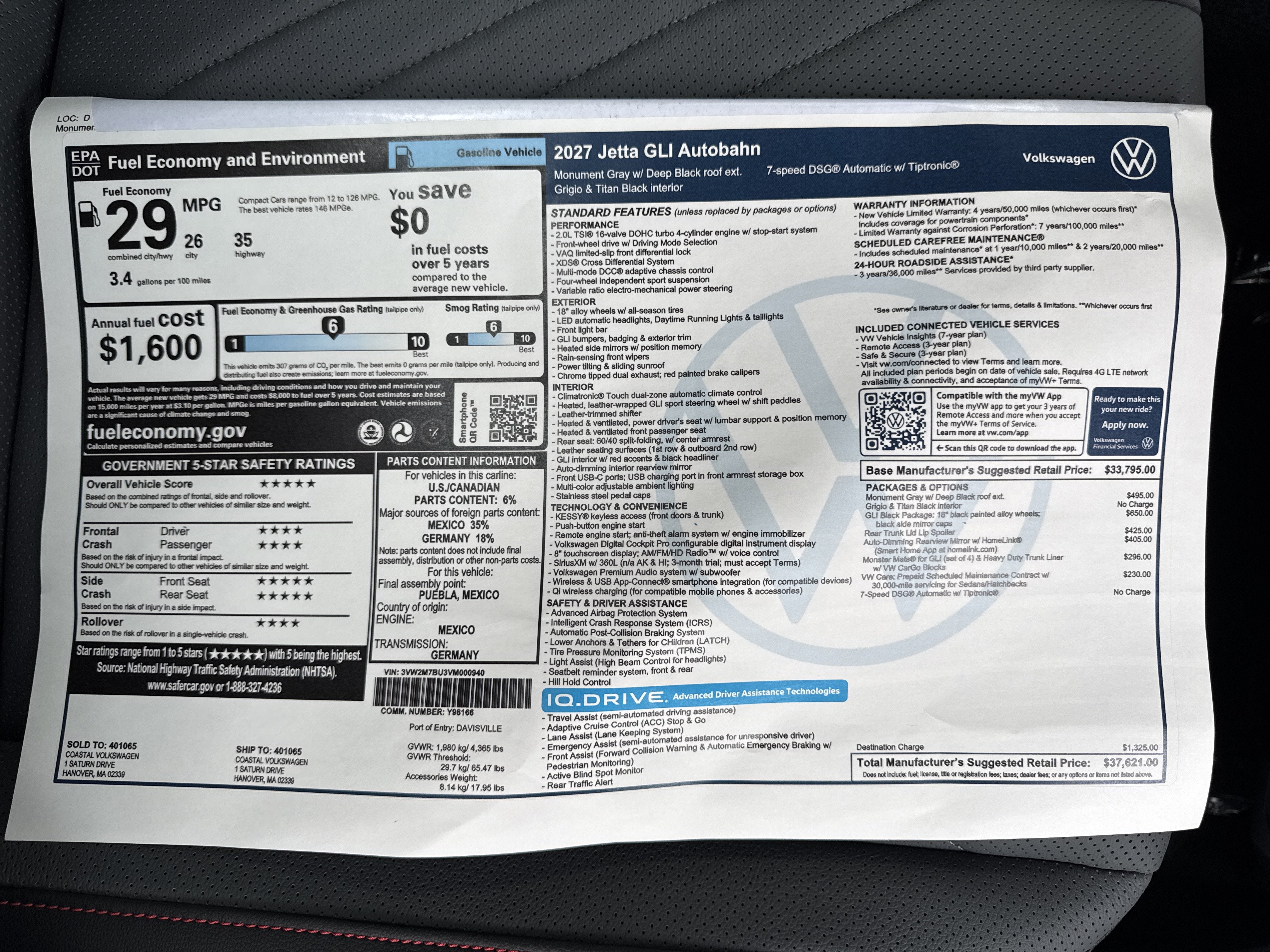 2027 Volkswagen Jetta GLI Autobahn