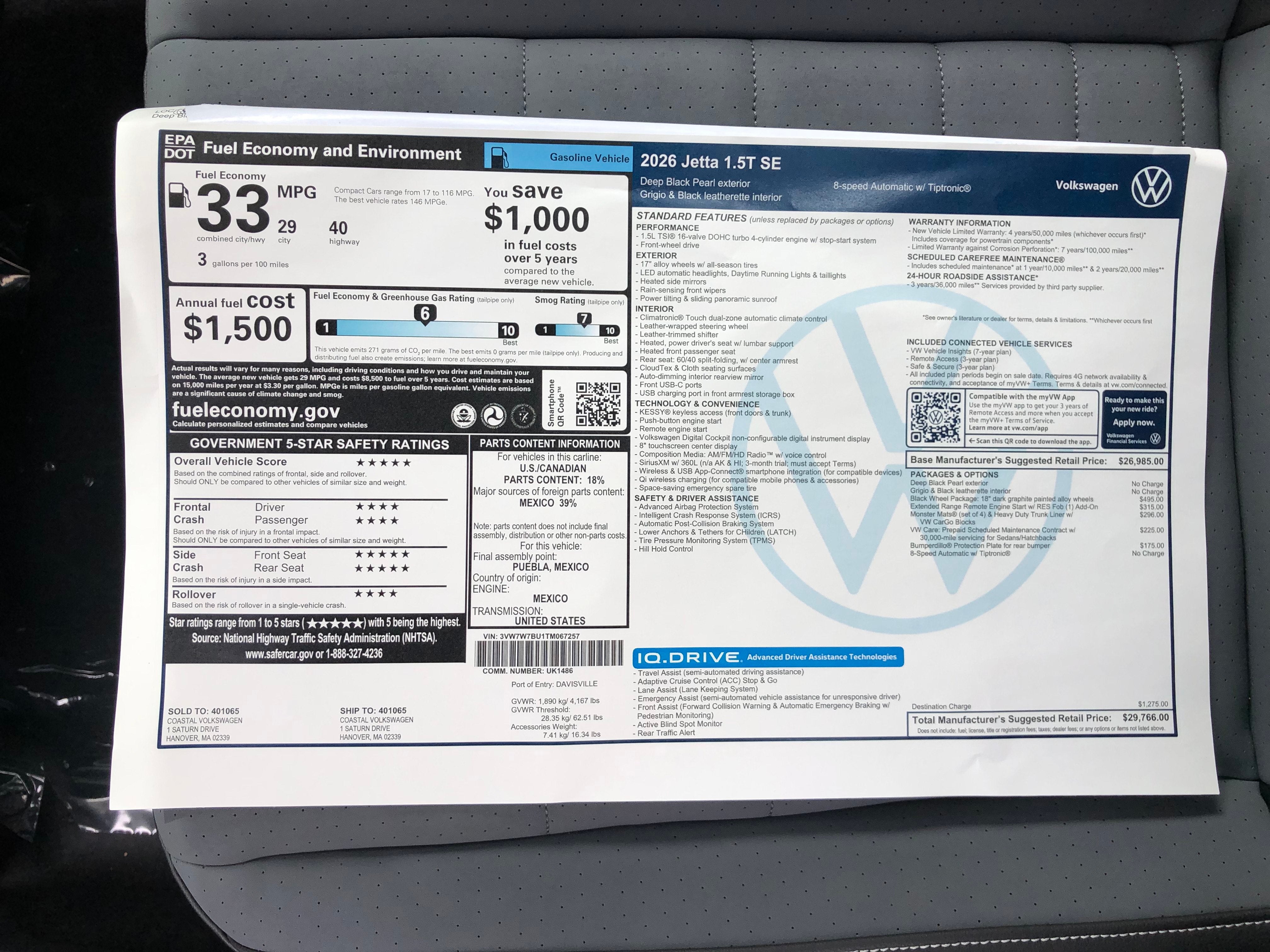 2026 Volkswagen Jetta SE