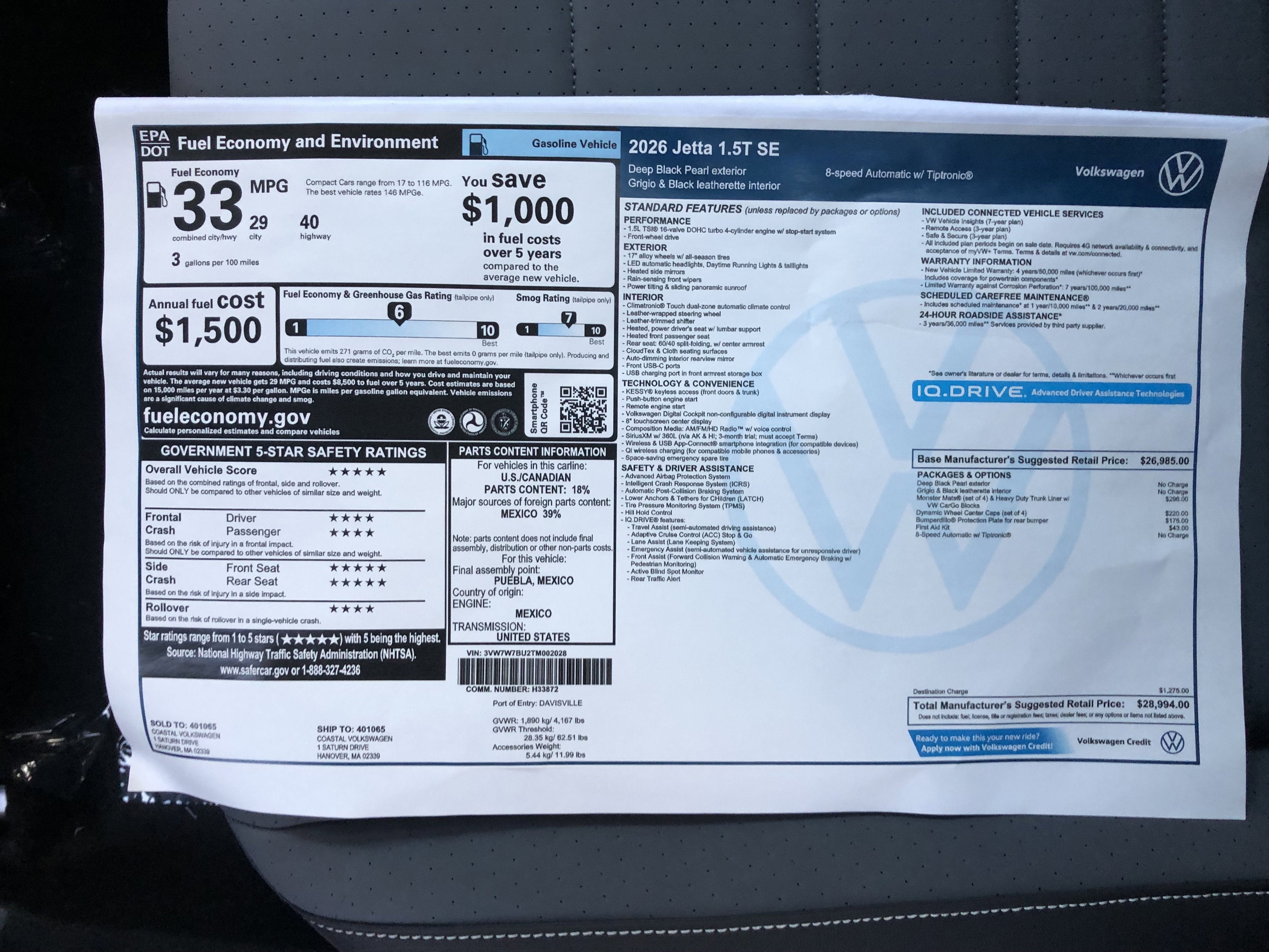 2026 Volkswagen Jetta SE