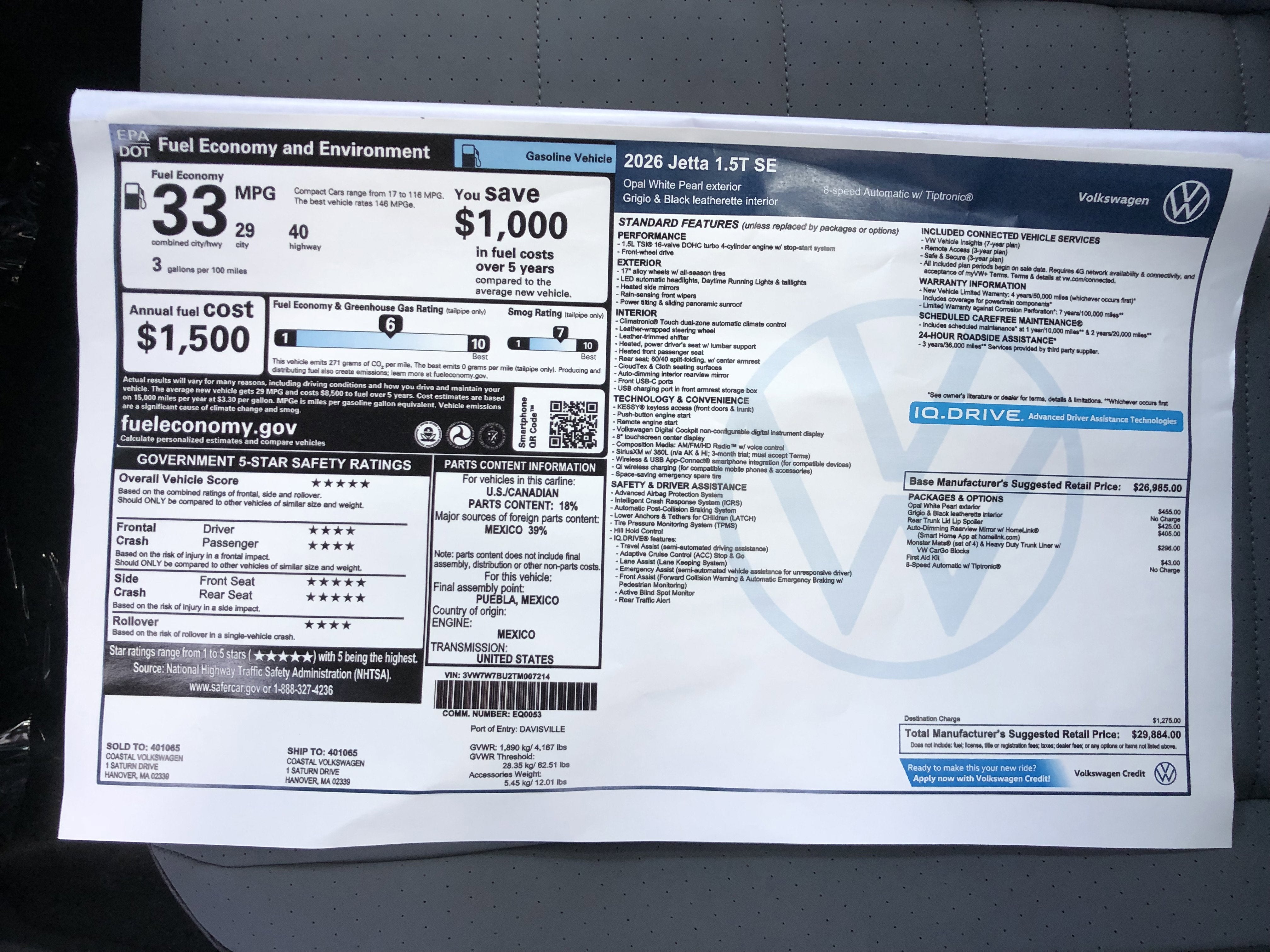 2026 Volkswagen Jetta SE