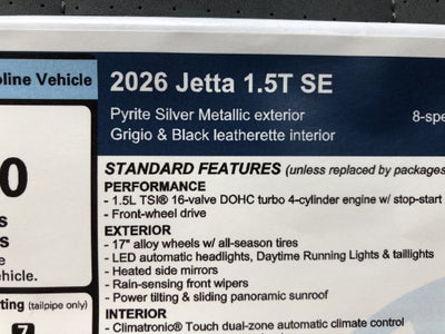 2026 Volkswagen Jetta SE w/black wheel package