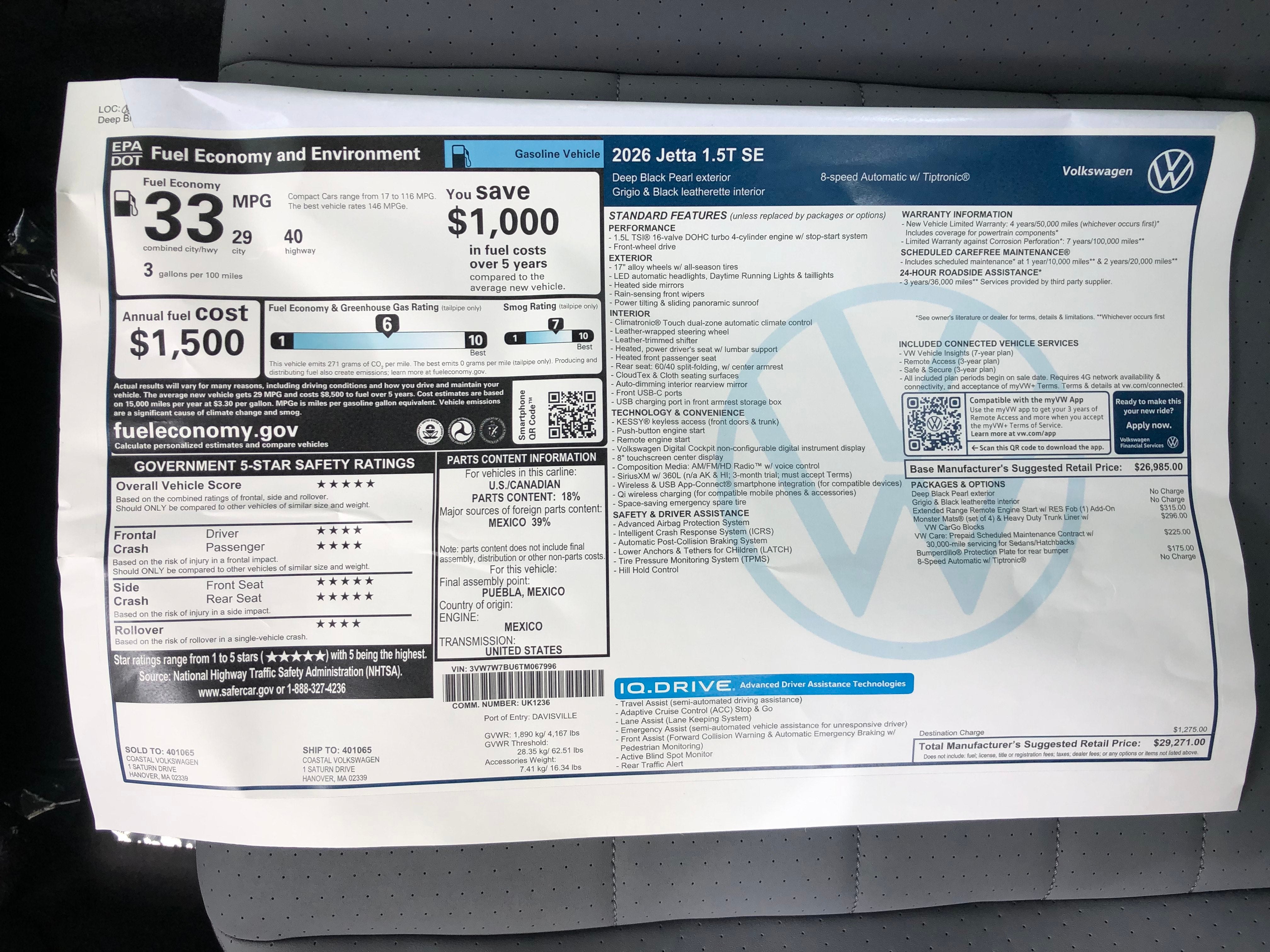 2026 Volkswagen Jetta SE