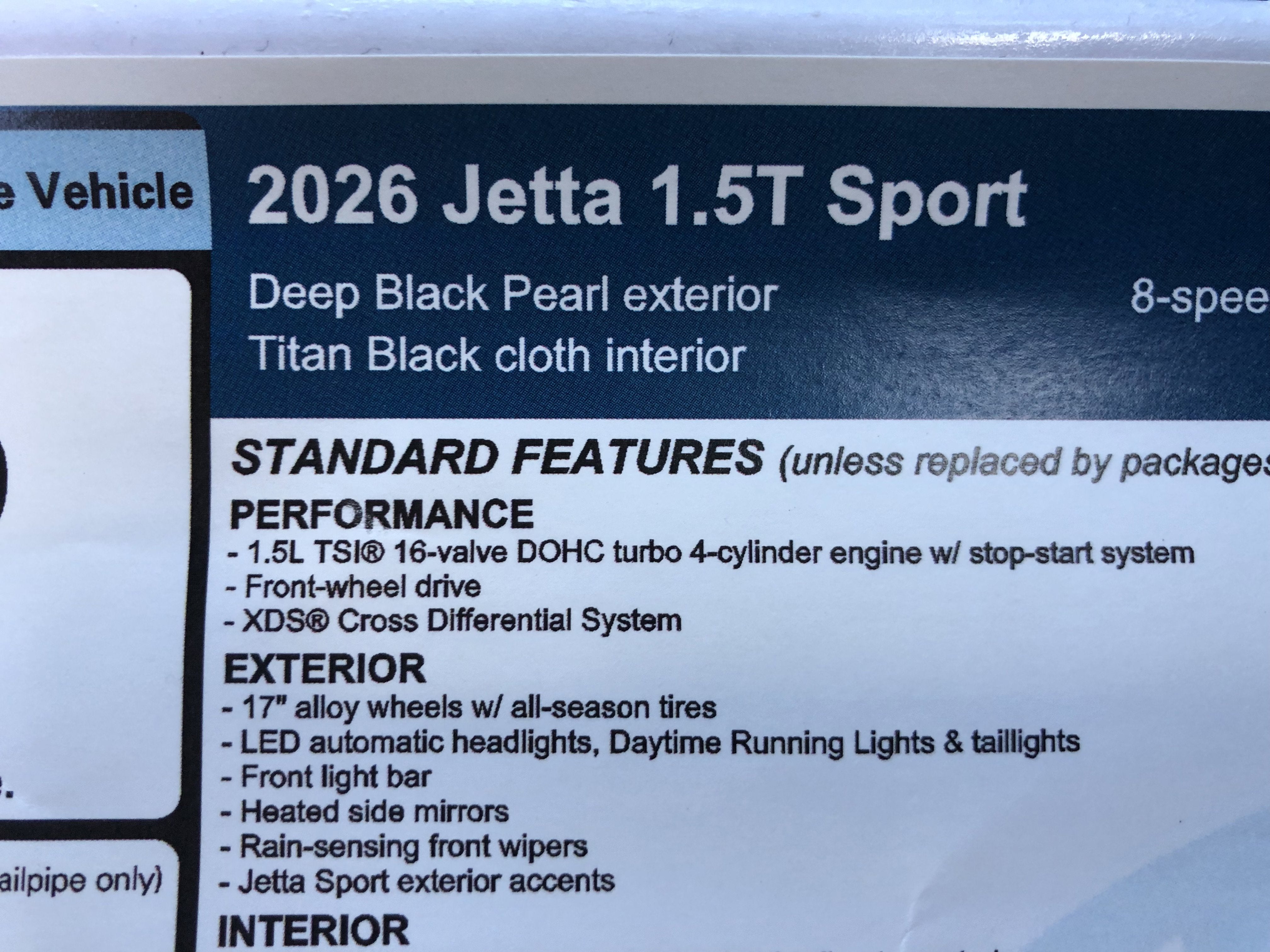 2026 Volkswagen Jetta Sport