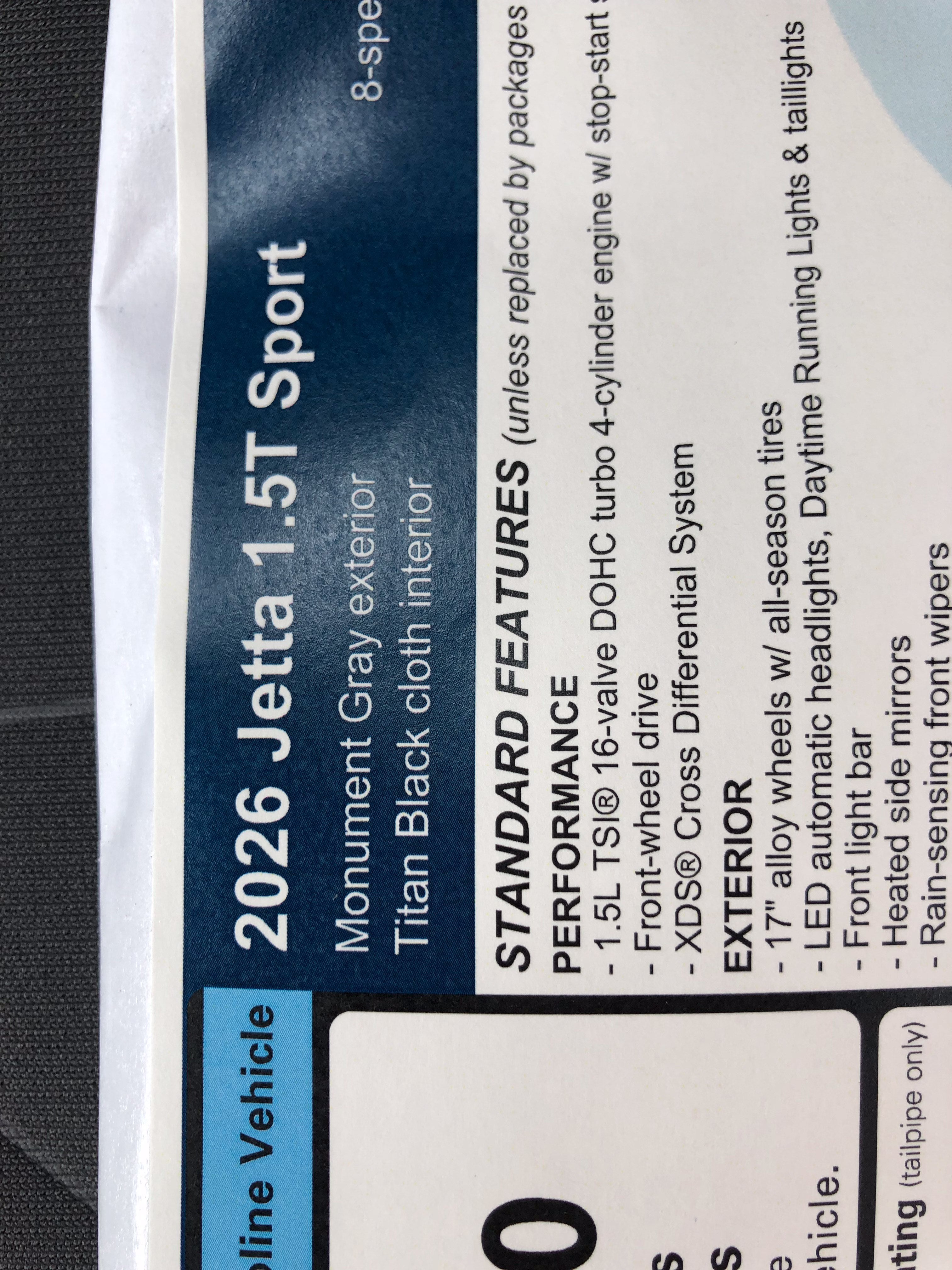 2026 Volkswagen Jetta Sport