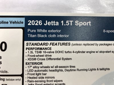 2026 Volkswagen Jetta Sport