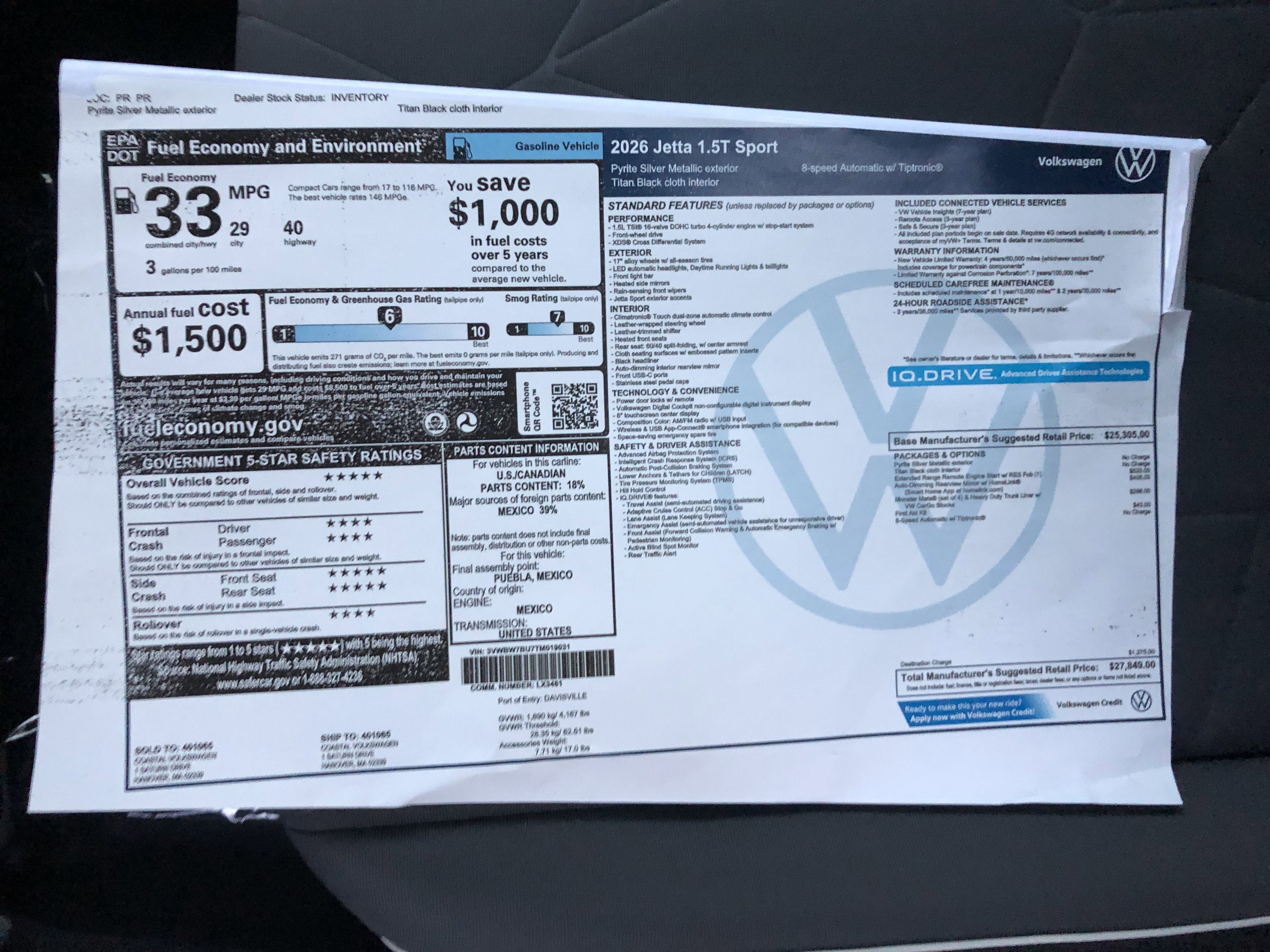 2026 Volkswagen Jetta Sport