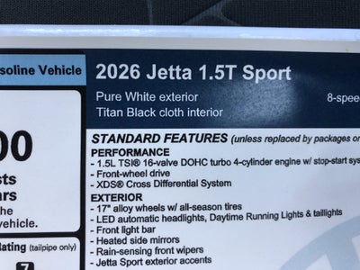 2026 Volkswagen Jetta Sport