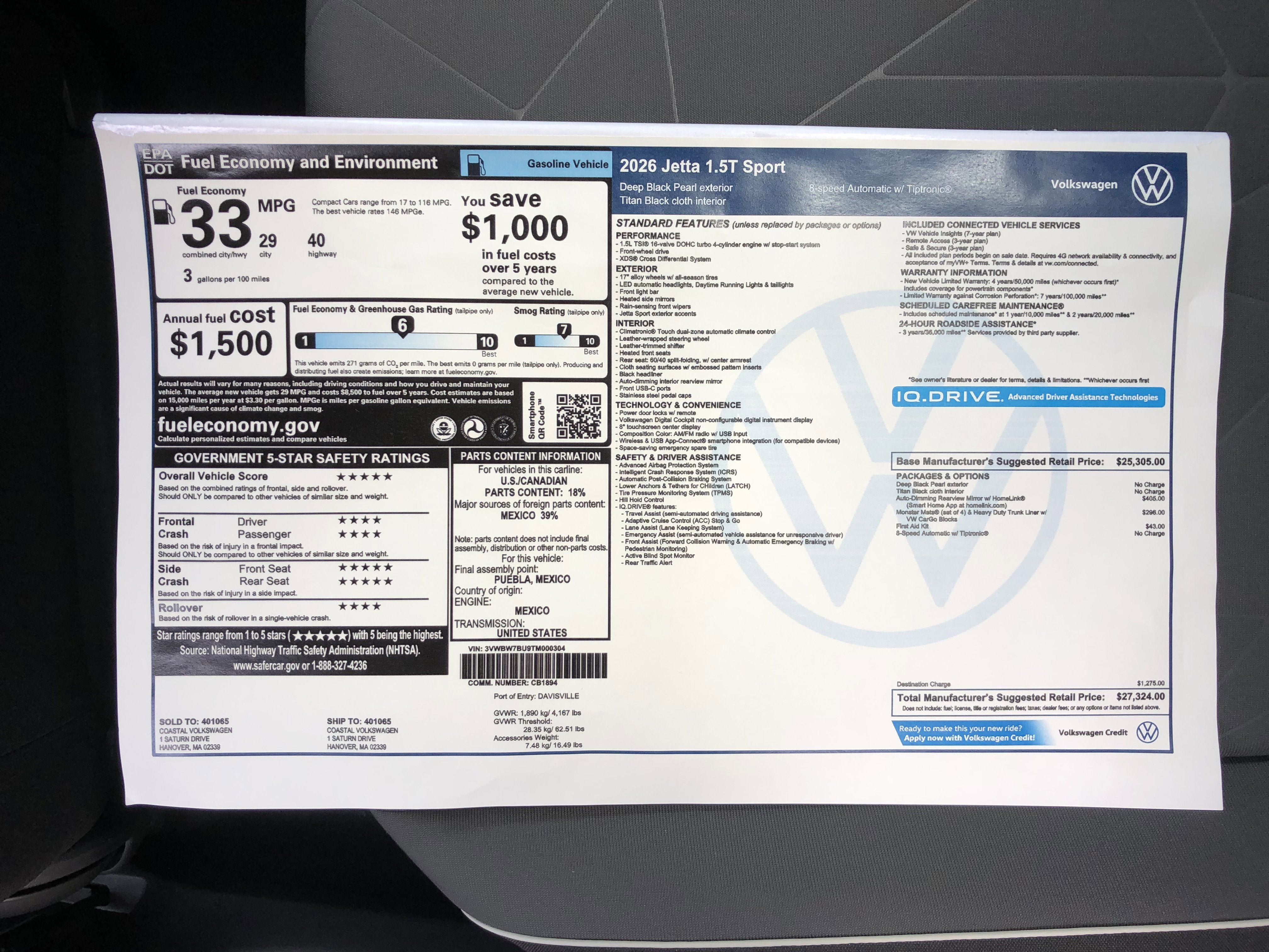 2026 Volkswagen Jetta Sport