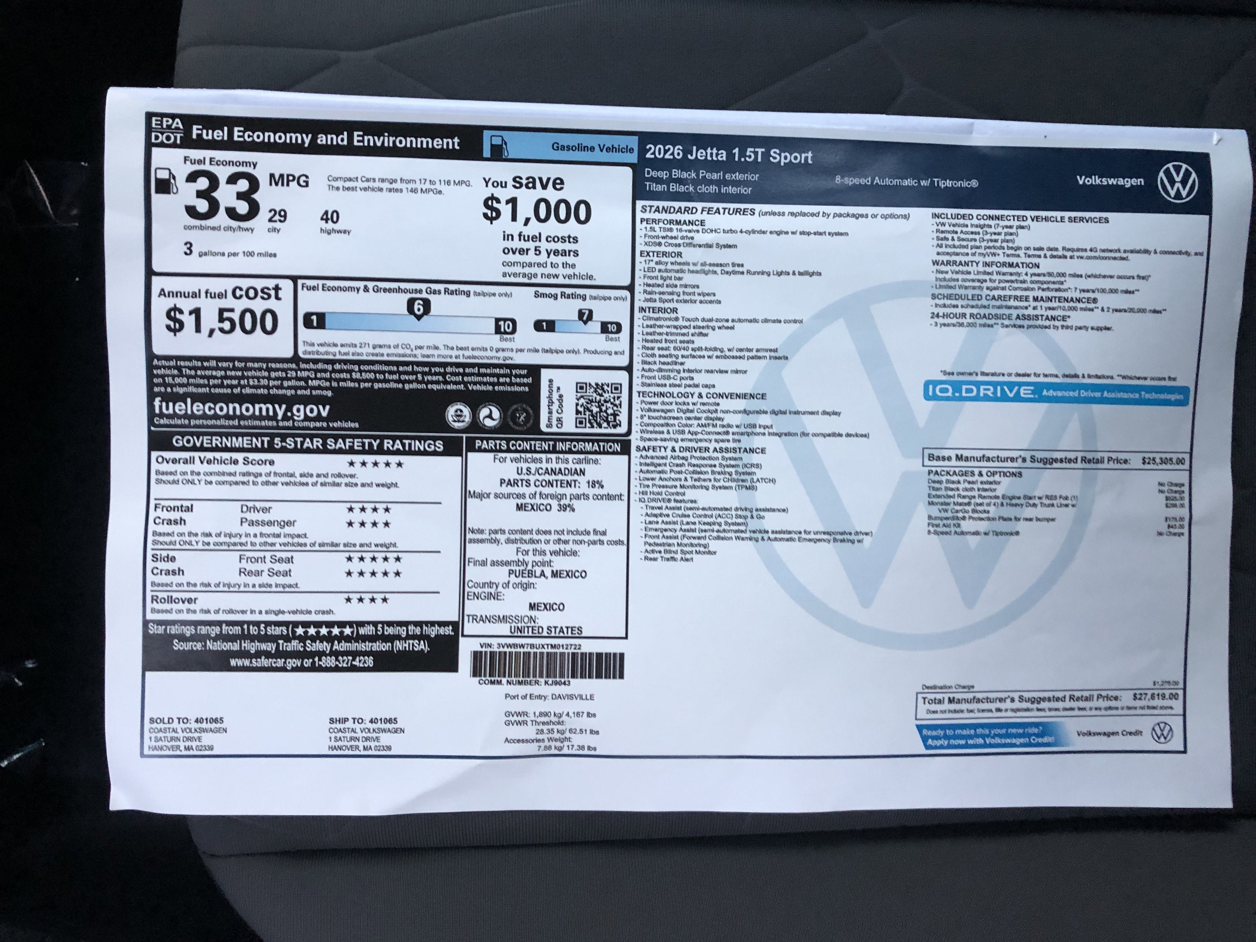 2026 Volkswagen Jetta Sport