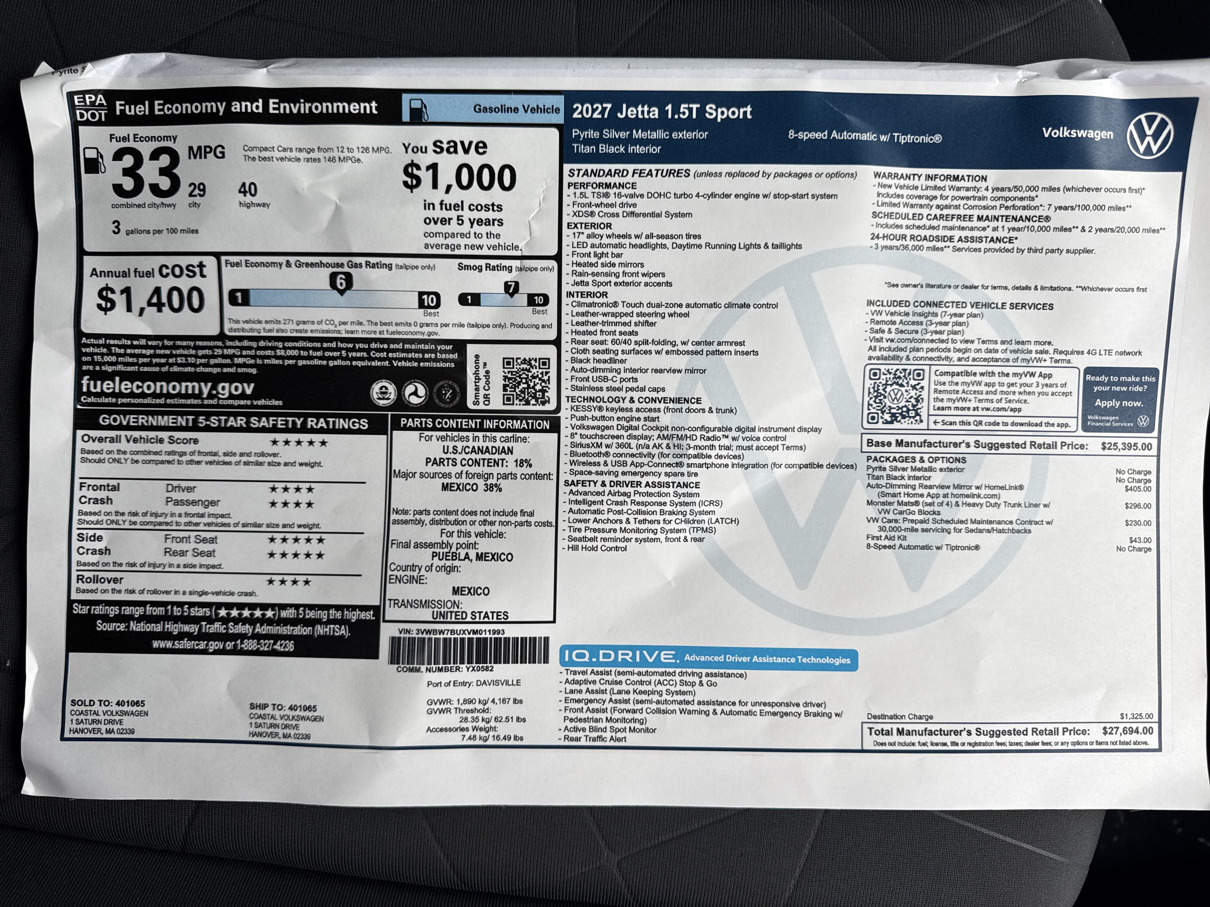 2027 Volkswagen Jetta Sport