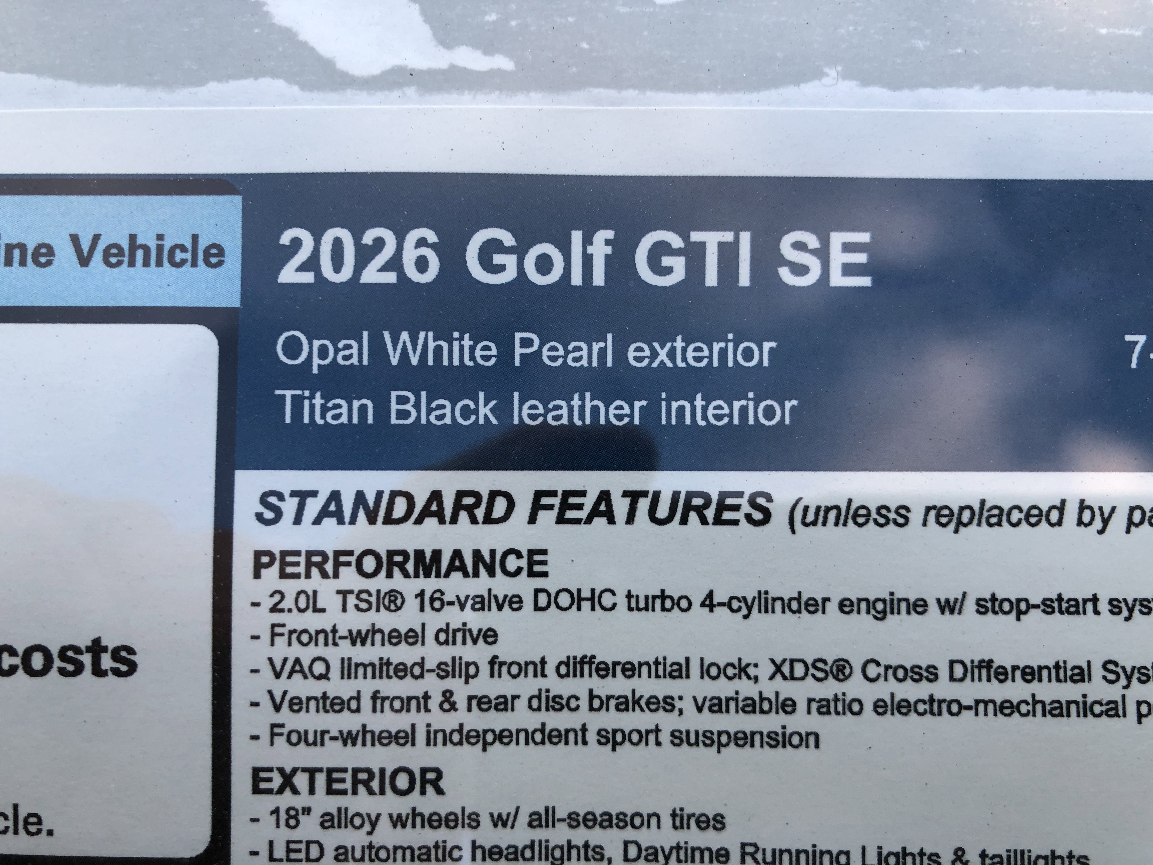 2026 Volkswagen Golf GTI SE