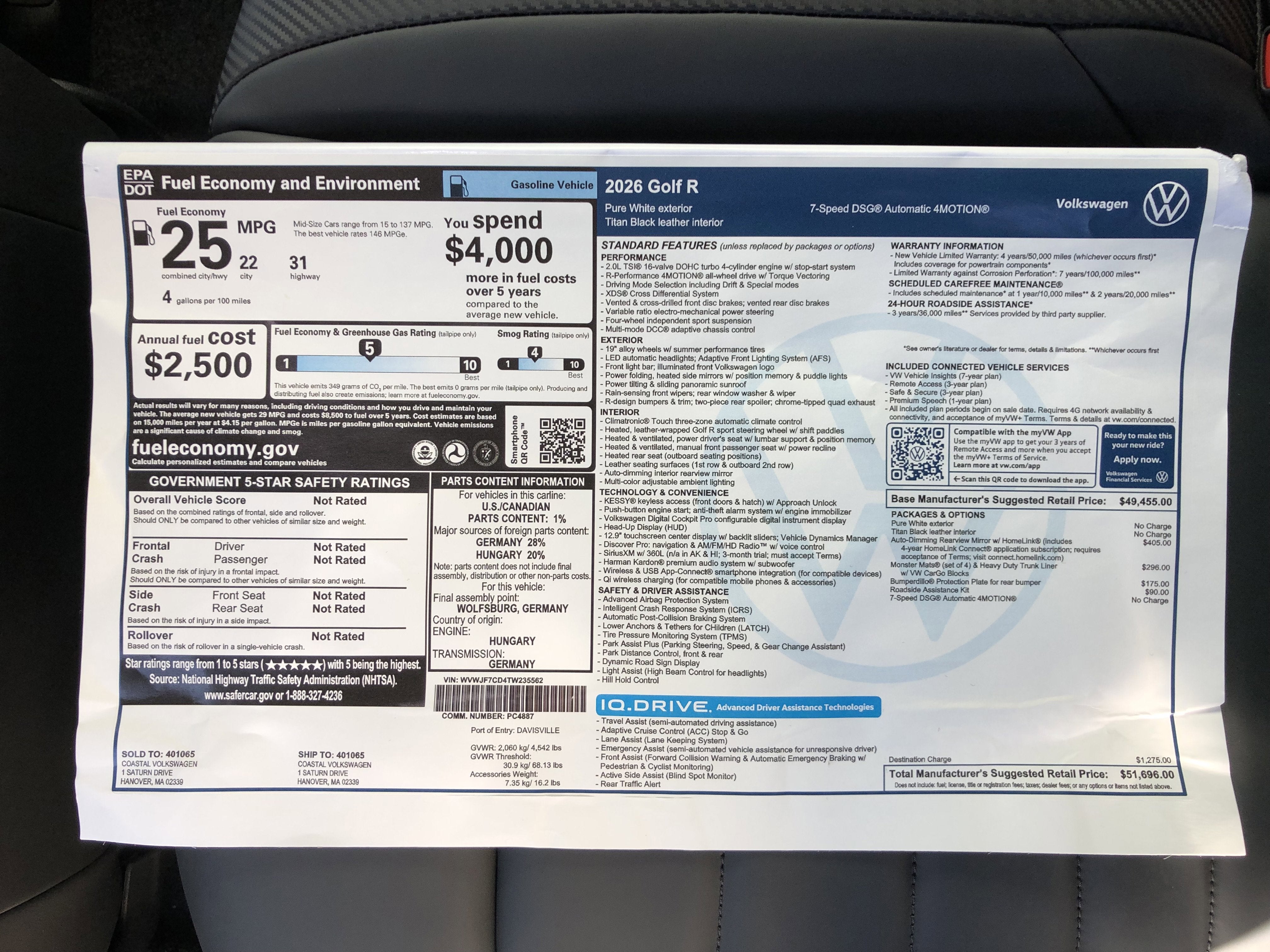 2026 Volkswagen Golf R 2.0T