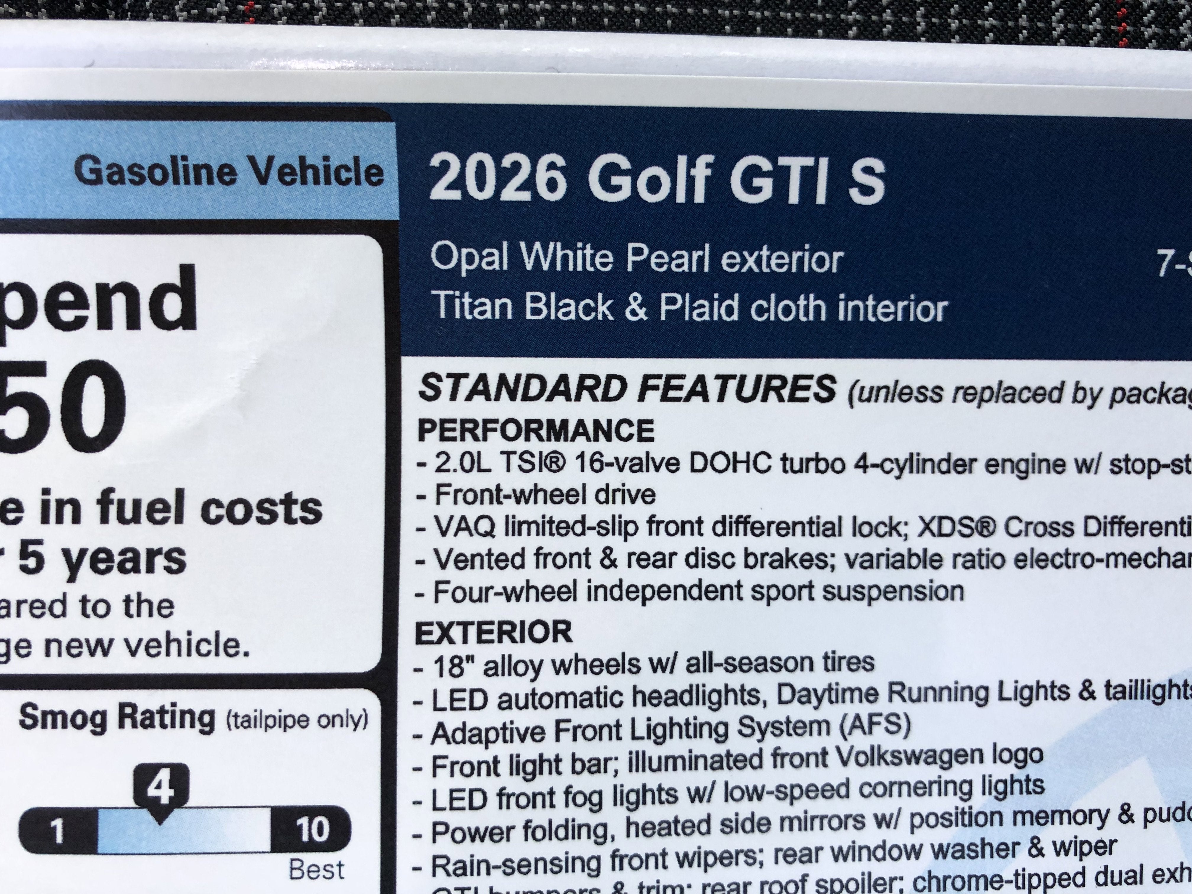 2026 Volkswagen Golf GTI S