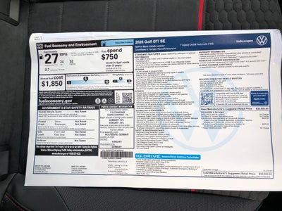 2026 Volkswagen Golf GTI SE