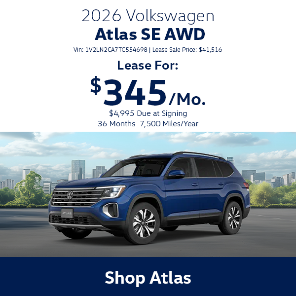 VW Atlas Special Offer Hanover, MA