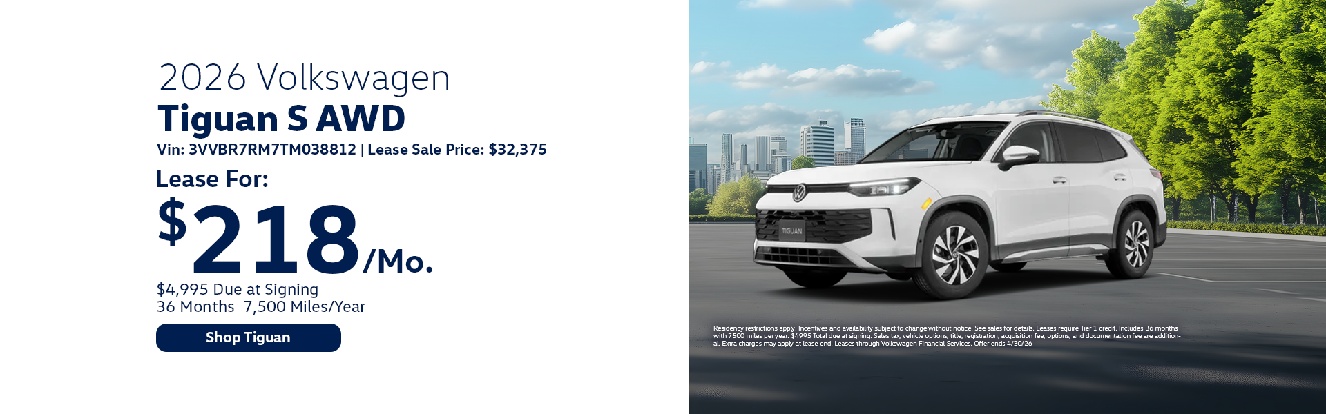 VW Tiguan Special Offer Hanover, MA