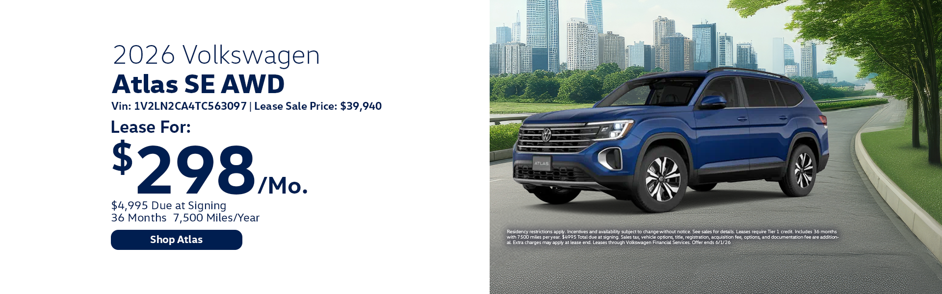 VW Atlas Special Offer Hanover, MA
