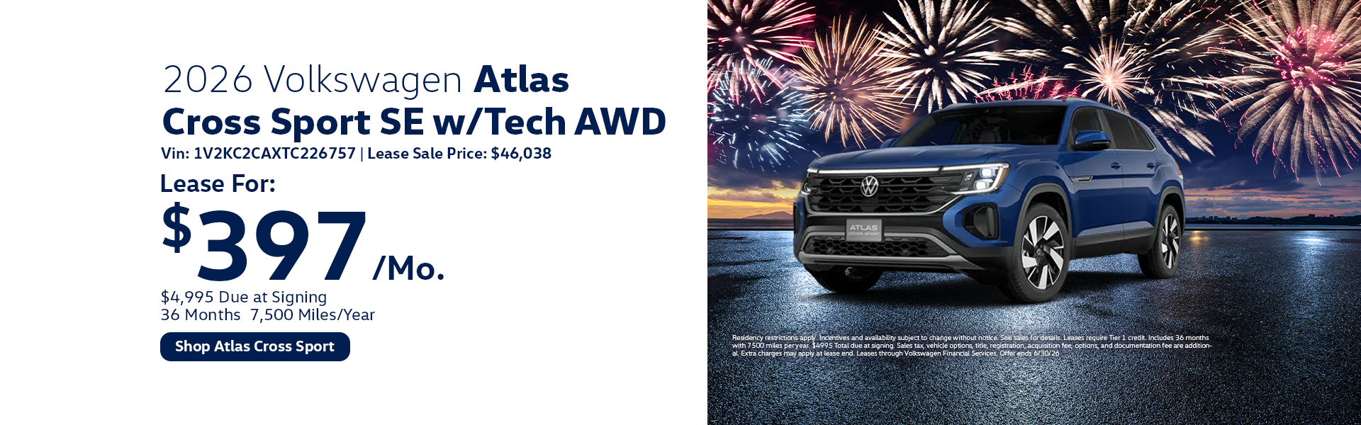 VW Atlas Cross Sport Special Offer Hanover, MA