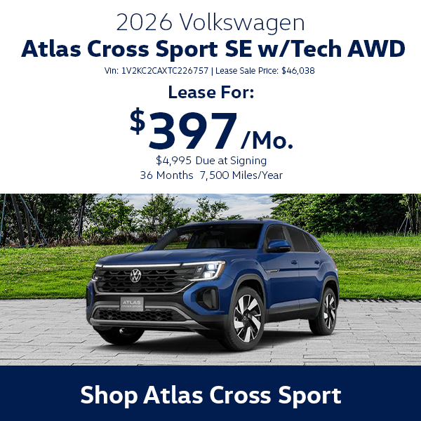 VW Atlas Cross Sport Special offer in Hanover, MA