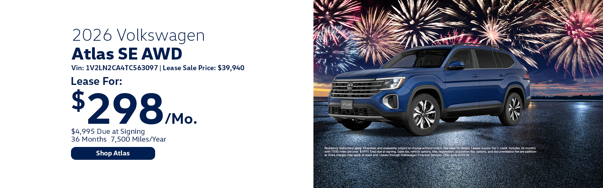 VW Atlas Special Offer Hanover, MA