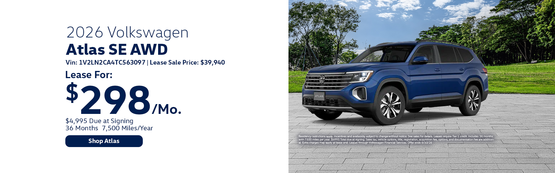 VW Atlas Special Offer Hanover, MA