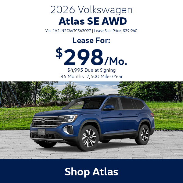 VW Atlas Special Offer Hanover, MA