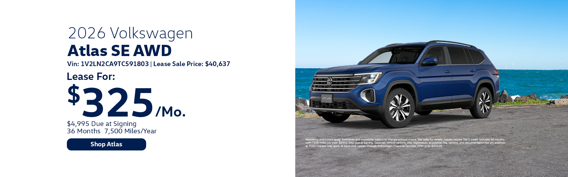 VW Atlas Special Offer Hanover, MA