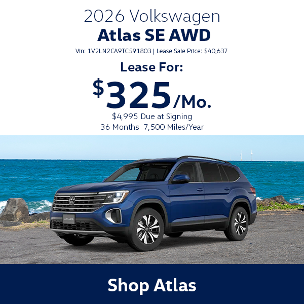 VW Atlas Special Offer Hanover, MA