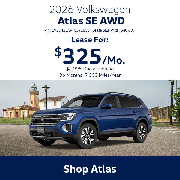 VW Atlas Special Offer Hanover, MA
