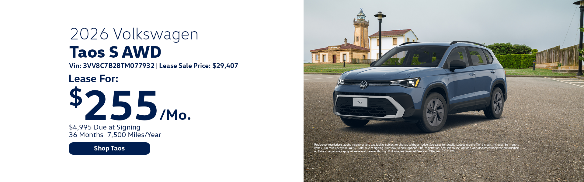 VW Taos Special Offer Hanover, MA