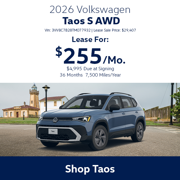 VW Taos Special offer in Hanover, MA