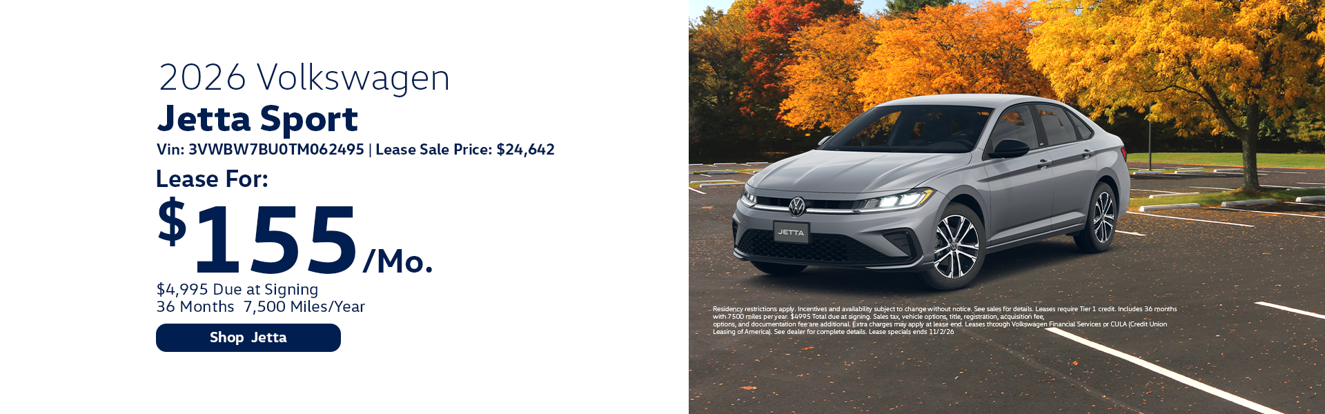 Volkswagen Jetta Special Offer in Hanover, MA