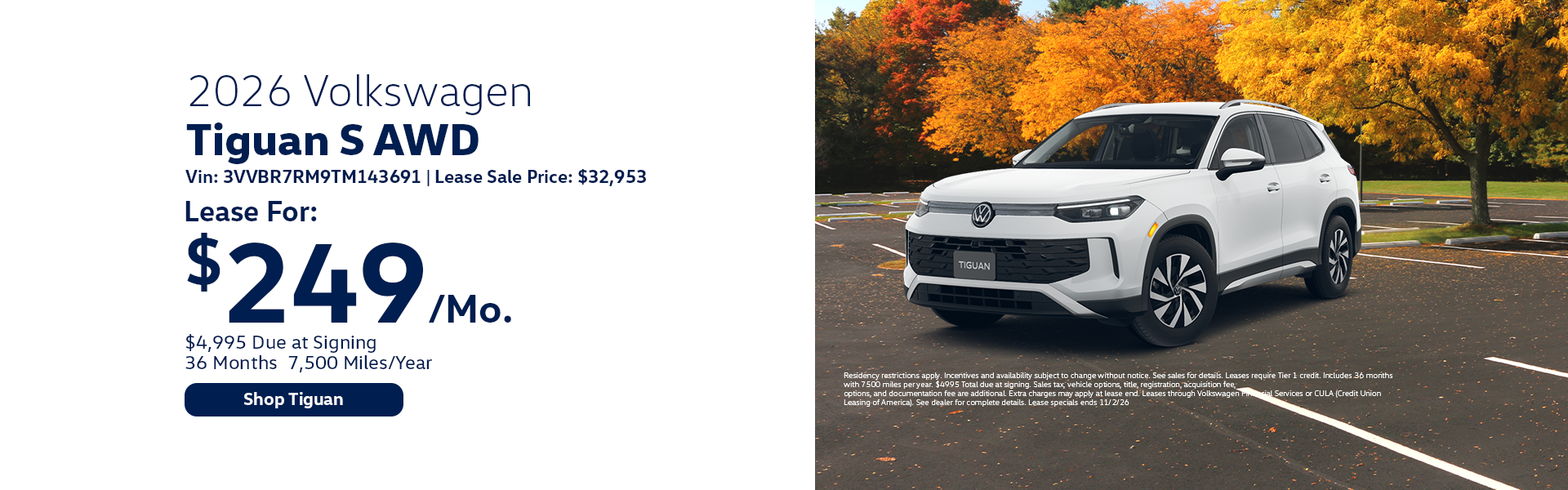 VW Tiguan Special Offer Hanover, MA