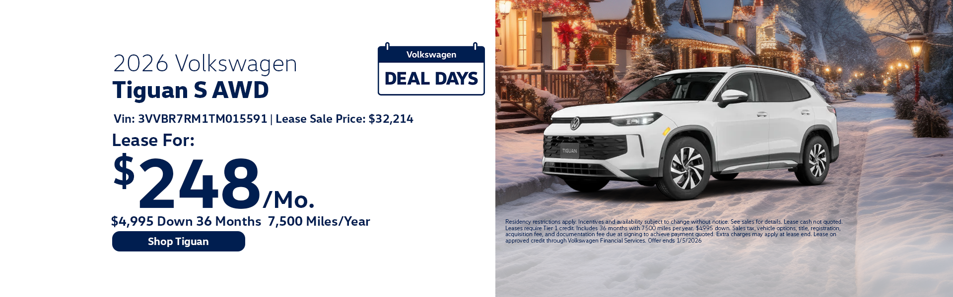 VW Tiguan Special Offer Hanover, MA