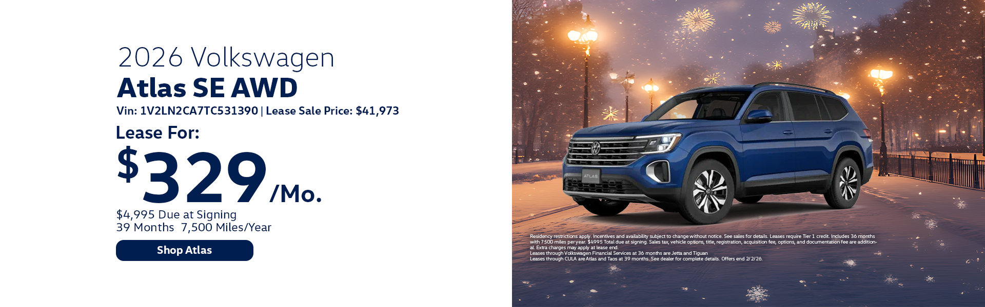 VW Atlas Special Offer Hanover, MA