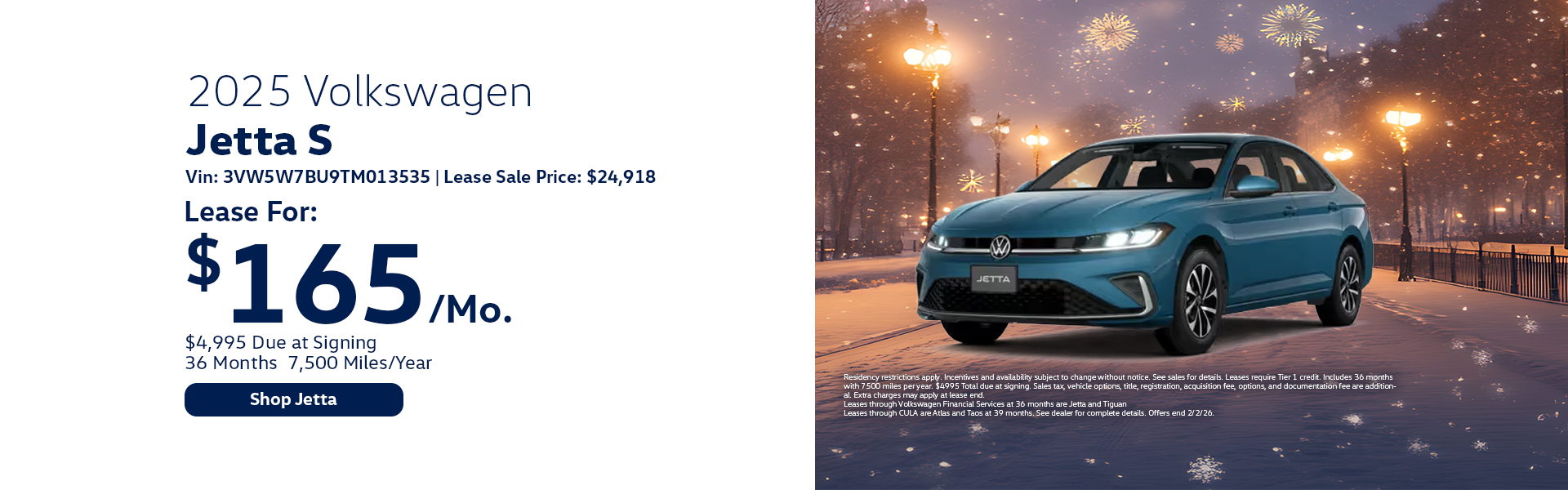 Volkswagen Jetta Special Offer in Hanover, MA