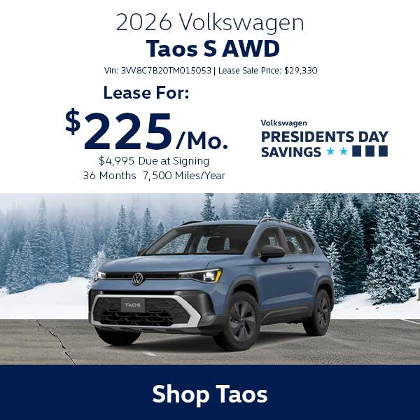 VW Taos Special offer in Hanover, MA