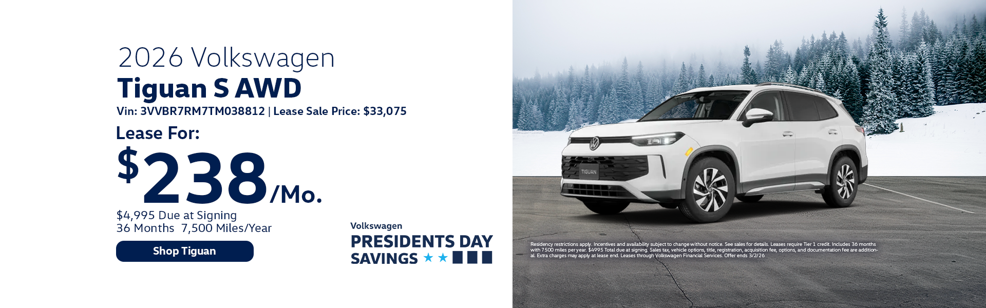 VW Tiguan Special Offer Hanover, MA