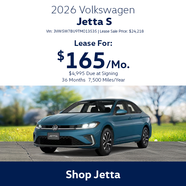 Volkswagen Jetta Special Offer in Hanover, MA