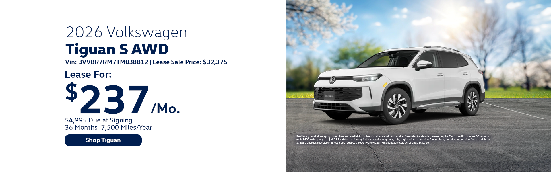 VW Tiguan Special Offer Hanover, MA